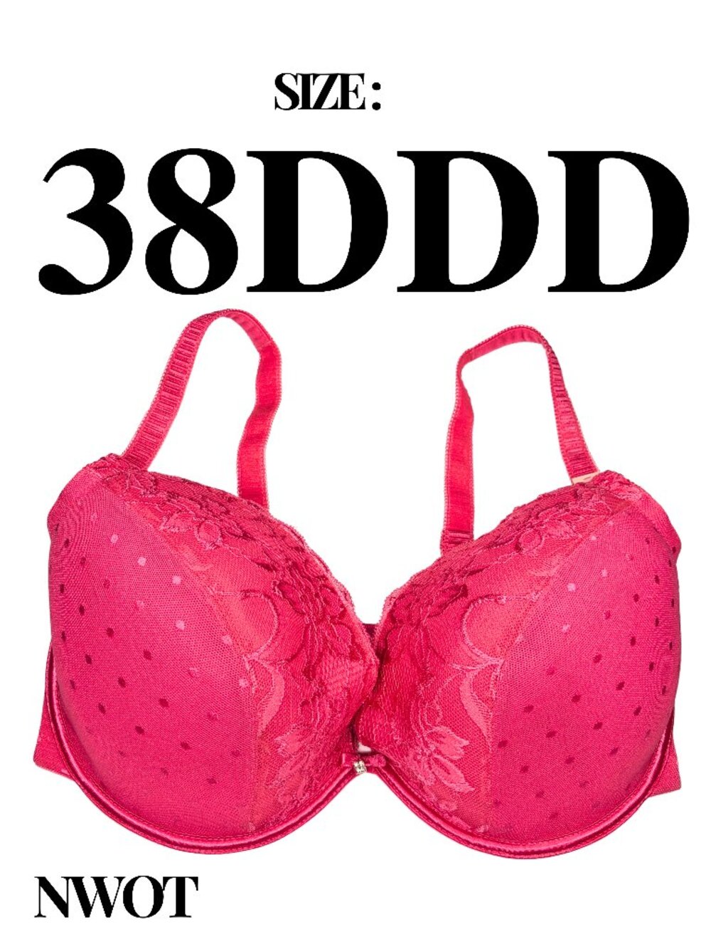 Crème Bralée by QT Intimates Lace Underwire Bra NWOT — Size 38DDD